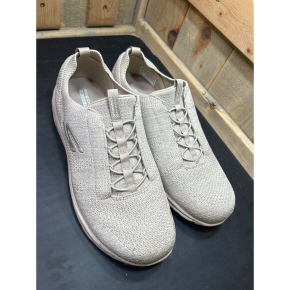 Skechers Womens Goga Mat Slip-On Sneakers 9.5 extra wide Taupe - Picture 2 of 9